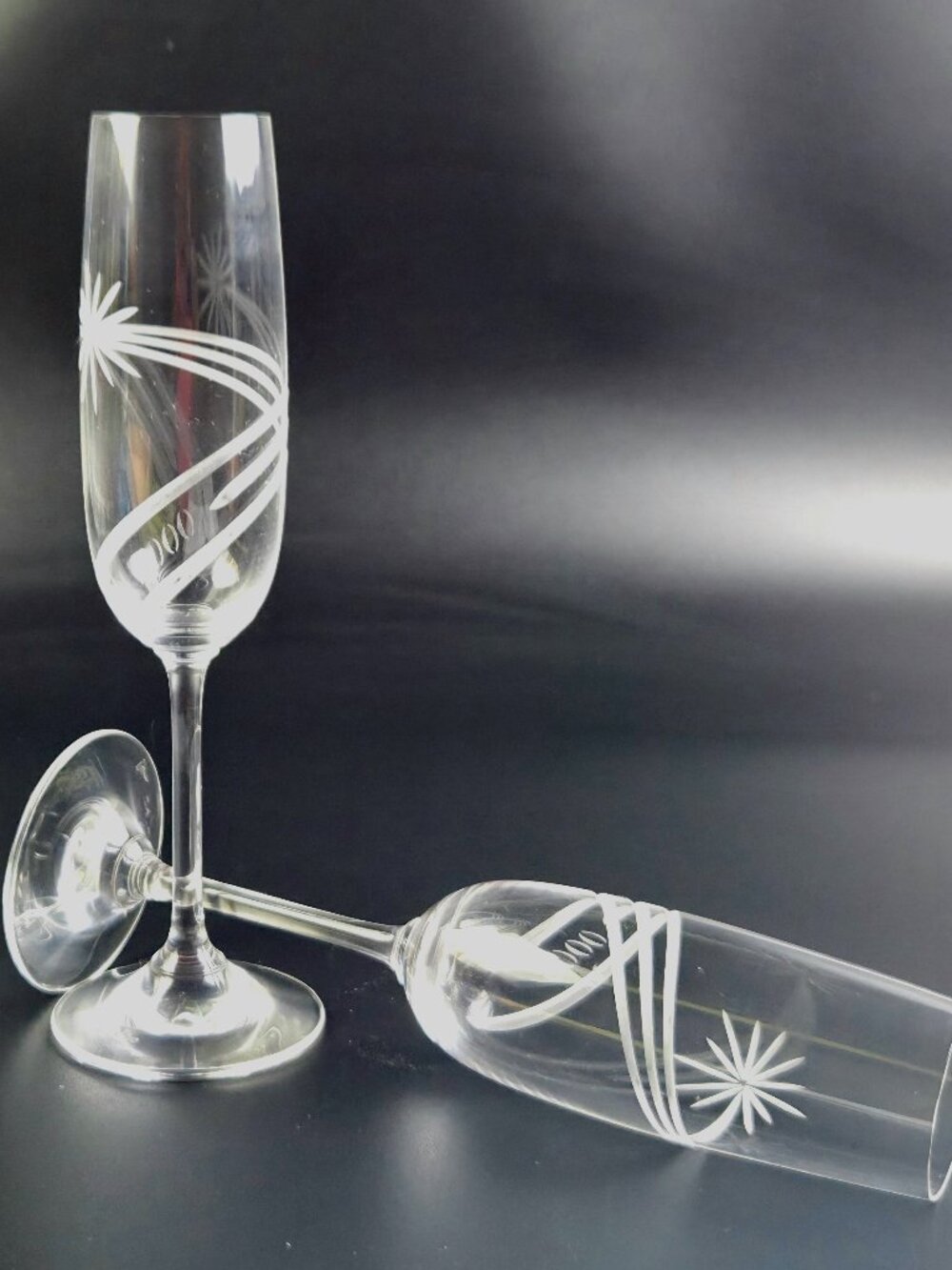 Vintage Waterford Crystal Marquis Millennium Celebration 2000 Champagne Flutes-2